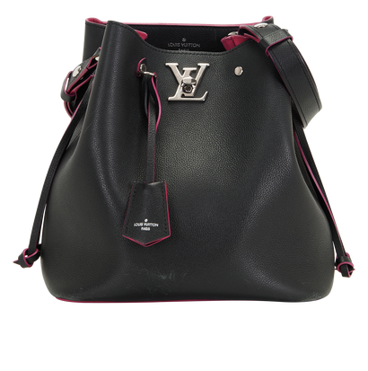 Lockme Bucket Bag, &pound;750, Handbags, Black, Leather, Front view